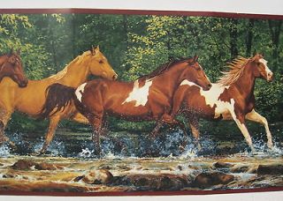 RUNNING HORSES QUARTER HORSES PAINTS Wallpaper Border 9