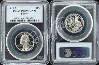 1976 S Silver Washington 25c PCGS PR69DCAM