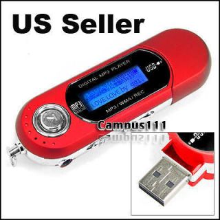 NEW RED USB 8G 8GB WMA  MUSIC PLAYER FM RADIO VOICE RECORDER WITH 