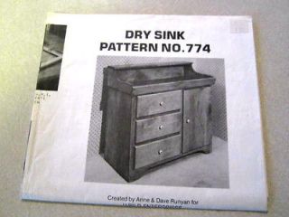Wood Dry Sink Do It Yourself Woodworking Pattern no.774 U Bild New