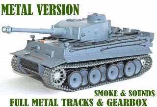   16 German Tiger I Airsoft RC Tank Metal Tracks Gearbox Sound Smoke