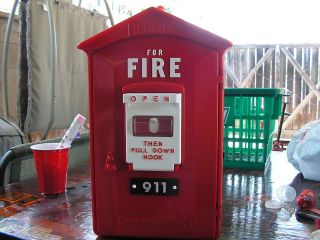 Randix Corp Inc 13 Memory Phone Telephone Red Fire Box Model FB 911