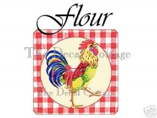 FRENCH COUNTRY ROOSTER CANISTER DECALS/ LABELS ~ KITCHEN