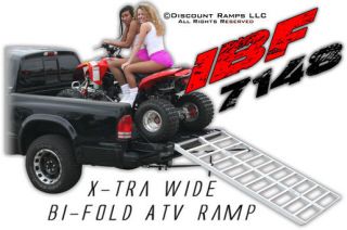 NEW ATV QUAD BI FOLD RAMP EXTRA WIDE ALUMINUM RAMPS (IBF 7148)