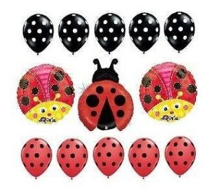 Cute Ladybug Polka Dot Birthday Baby Shower Balloon Party Set Mylar 