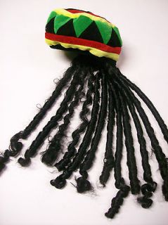 DREADLOCKS WIG HAT RASTA BRAIDS REGGAE JAMAICA COSTUME CAP HAIR JOKE 