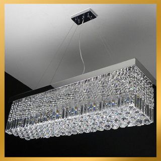 L60cm   Rectangular Crystal Pendant Lamp Hanging Chandelier Suspension 
