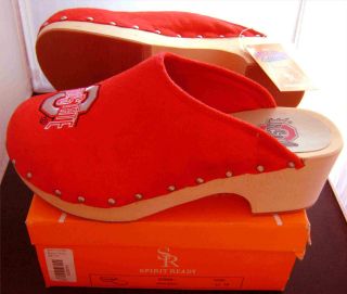 new official ohio state university red clogs buckeyes red suede