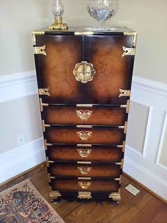 ANTIQUE CHINESE CHEST DRESSER CABINET CAMPHOR WOOD LACQUERED BURL 