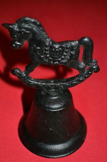 Rocking Horse dinner Hand Bell in black Beautiful holiday table 