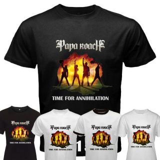 Papa Roach Time For Annihilation Black White T shirt