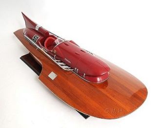   FERRARI HYDROPLANE READY FOR RC WOODEN MODEL BOAT 33.5 INCHES