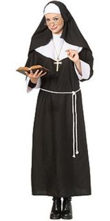 new womens Nun costume habit catholic black white Halloween M
