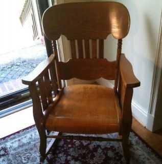 Wonderful Antique Solid Cherry Rocking Chair, Roll Down 12 Pics For 