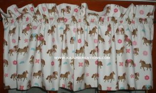   Valance with PRETTY HORSES rodeo PONY cowgirl Western CIRCO Fabric