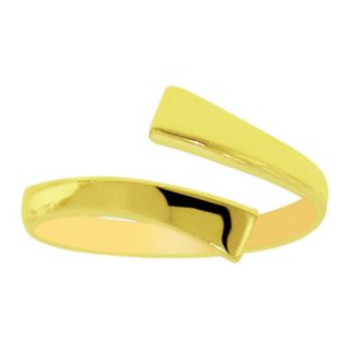 Adjustable Flexible Band Toe Ring Solid 14K Yellow Gold