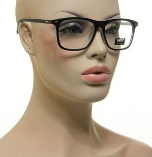 New Classic Hot Nerd Glasses Flat Black & White Frame Clear Lens 