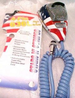 Custom Astatic 636L Stars and N Stripes 4 Pin Turner Telex Cord Ham 