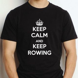   CALM & CARRY ON ROWING TSHIRT UNISEX MENS XMAS BOAT SCULL BOAT WETSUIT
