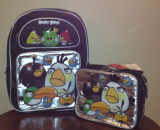 ANGRY BIRDS AND KING PIG 16 LARGE BACKPACK & LUNCH BAG 2 PIECE SET 