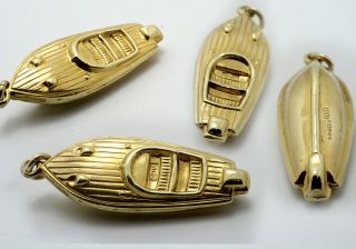 9ct Gold Comitti / Riva Aquarama Style Speedboat Pendant Keyring Great 