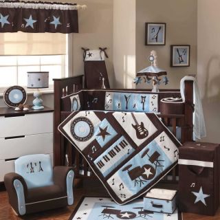 Rock N Roll 6 Piece Baby Crib Bedding Set with Bumper by Lambs & Ivy