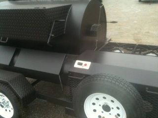 BBQ Grill Rotisserie Smoker Pit w/ Warm Box and Trailer FULLY 