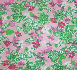 Lilly Pulitzer Fabric Pink & Green TIGER 1 Yard