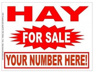 Hay For Sale Sign Coroplast Yard Plastic