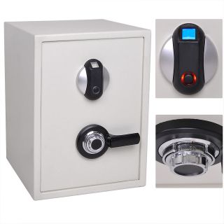 1CF Fingerprint + Dial Keyless Safe Gun Cash Box Lock Home Security 