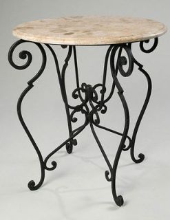 Rustic Wrought Iron Dinning Garden Round Table Marble Top 40pc minimum