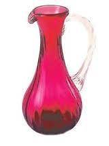 NEW FENTON RUBY GOLD GLASS TALL PITCHER