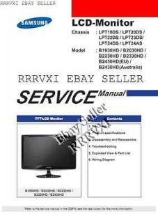 Samsung B1930HD B2030HD B2230HD B2330HD B2430HD TV Monitor Service 