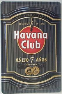 Havana Club Rum (Black) embossed metal signm (hi 2030 pt)