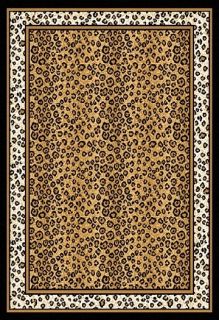   Leopard Skin Area Rug 6x8 African Border Carpet   Actual 5 3 x 7 5