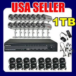   1TB HDD Outdoor Weatherproof CCTV Security Camera DVR System @ USA