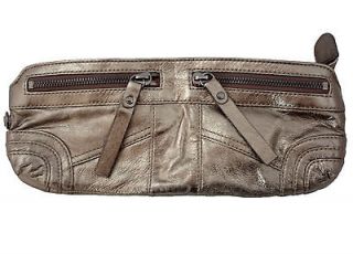 ANDREW MARC Bronze Metallic LEATHER Clutch BAG Handbag NEW
