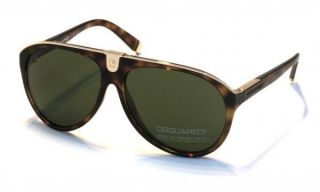 Dsquared Sunglasses DQ 0069 52N Dark Havana and Rose Gold / Green Lens