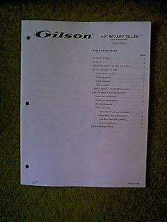 GILSON GT TRACTOR 40 ROTARY TILLER 63631 REPAIR MANUAL