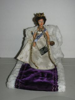 Vintage Peggy Nisbet Queen Elizabeth II Doll with 22 Purple Robes