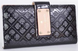   KATE SPADE STACY EMERALD AVENUE BLACK EMBOSSED ACE OF SPADES WALLET
