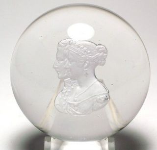 ANTIQUE 1851 CLICHY PAPERWEIGHT VICTORIA and ALBERT