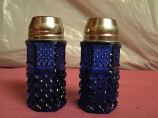 cobalt blue salt and pepper shakers in Pottery & Glass