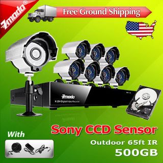 Zmodo 8 CH DVR Outdoor CCD CCTV Video Surveillance Security Camera 