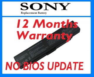 Cell Battery 6.6A Sony Vaio VGN NR385E/S VGN NR398D VGN NR398E VGN 