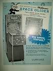 Original 1950s Williams SPACE GLIDER Arcade Gun Game Flyer