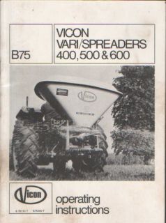 Vicon Vari Spreader 400 500 600 Operators Manual