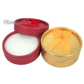  Red Gold Wedding Paper Ring Earring Jewelry Cylindrical Big Gift Box
