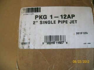   Single Pipe Jet For Model MS Well Pumps PKG1 12AP New 