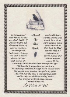 Book Blessing BOS Book of Shadows Page Wiccan Witchcraft Charm Spell 